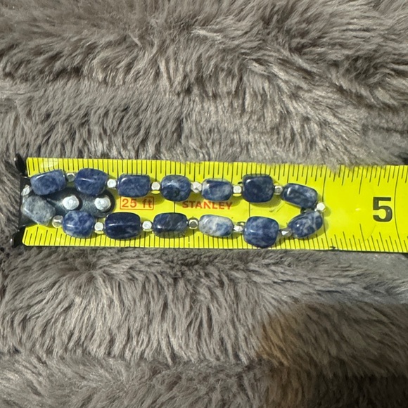 Sodalite Intuition Blue Gemstone Beaded Bracelet - Picture 4 of 13